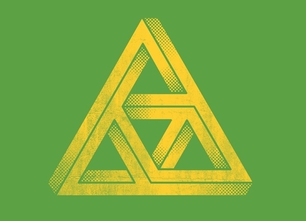 "Penrose Triforce" Threadless.com Best t shirts in the world #penrose #triangle #yellow #green