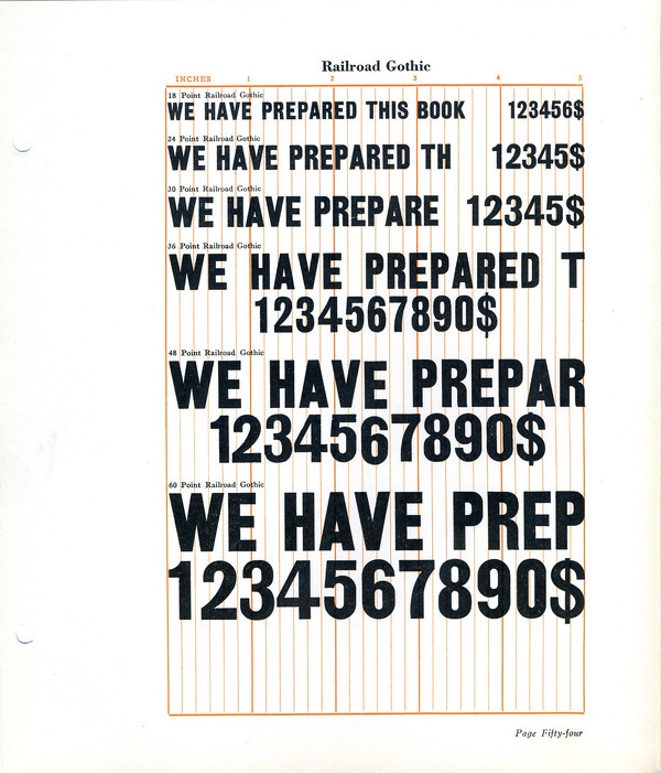 Railroad Gothic type specimen #type #specimen #typography