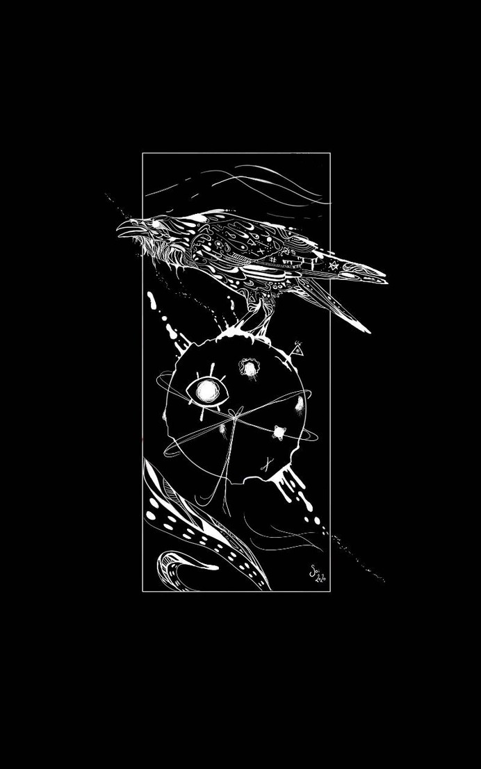 Psychedelic Space Raven by StreamOfI