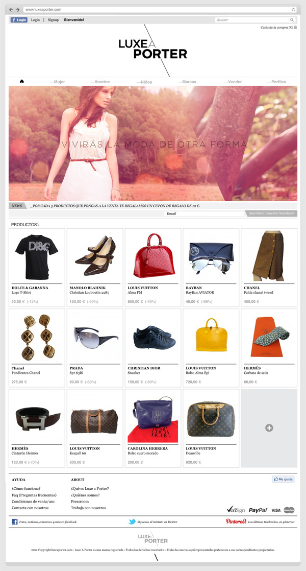 Luxe a Porter on Behance #porter #white #a #website #grid #luxe #fashion #web