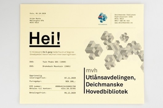 WANKEN - The Blog of Shelby White » Deichmanske Library Identity #mikael #floysand #promotional #deichmanske #identity