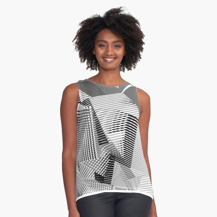 Line Boxes Sleeveless Top