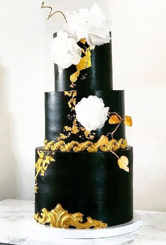 If you want to surprise your guests, then a black wedding cake is a great idea.