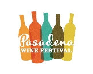 Pasadena Wine Festival #calligraphy #red #bottle #yellow #orange #wine #brown #logo #blue