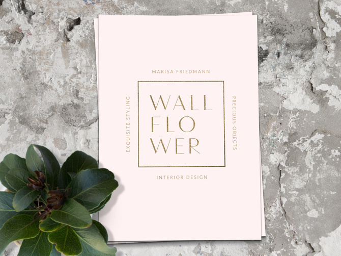 Wallflower - Amy Martino - Design + Art Direction #business #pink #print #logo #cards