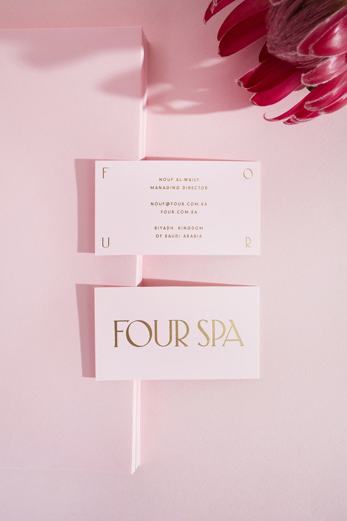 Four Spa - Mindsparkle Mag Nice People designed the branding for Four Spa – a luxury nail salon & spa located in Saudi Arabia. #logo #packaging #identity #branding #design #color #photography #graphic #design #gallery #blog #project #mindsparkle #mag #beautiful #portfolio #designer