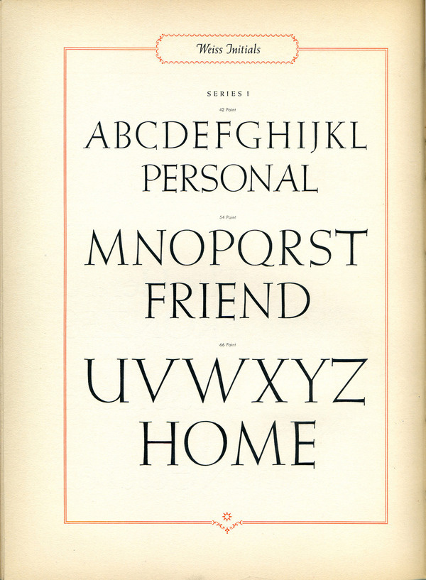 Weiss initials type specimen #type #specimen #typography