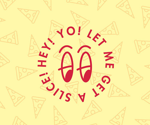 Pizza Steam #pattern #eyes #slice #steam #illustration #pizza #futura