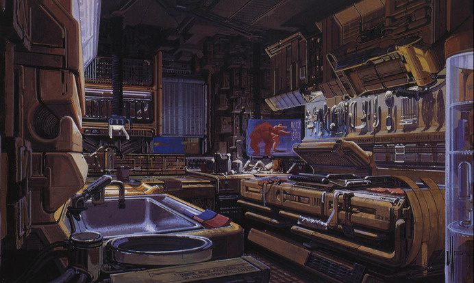 Blade Runner concept artist, design-fiction guru – Syd Mead | Graphicine #interior #mead #blade #runner #machinery #concept #art #syd