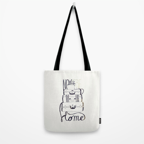 Nowhere Home - Tote Bag #tote #wanderlust #fashion #bag #typography