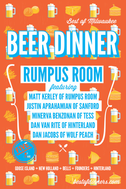 Beer Dinner #rumpus #milwaukee #pop #design #restaurant #starr #poster #rev #scott #room