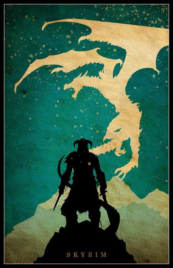 Creative Skyrim Minimalist Video Game And Poster Image Ideas