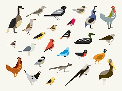 Dribbble - I Know Why the Caged Bird Sings by Bobby McKenna #design #graphic #simple #birds #illustration #colorful #identity #minimal #logo