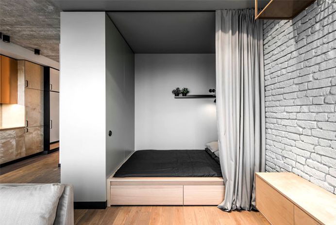 Space-Saving Design for Studio Apartment - InteriorZine