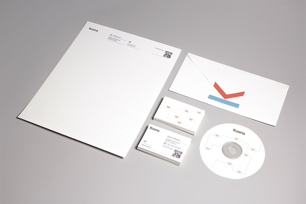 Kuona #stationary #business #modern #brading #monogram #logo #cards