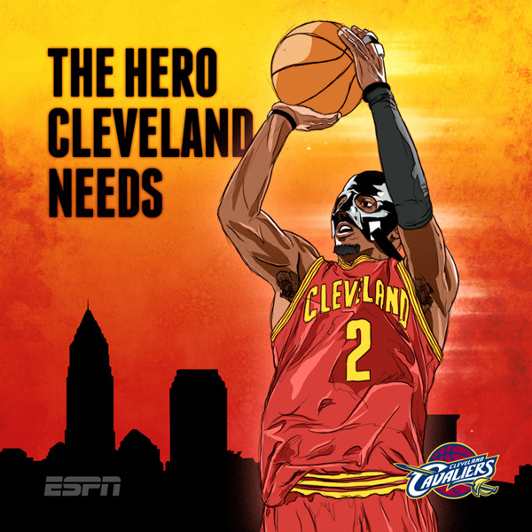 ESPN NBA Illustrations on Behance #irving #batman #hero #illustration #mask #sports #cavs #kyrie #cleveland #nba #basketball