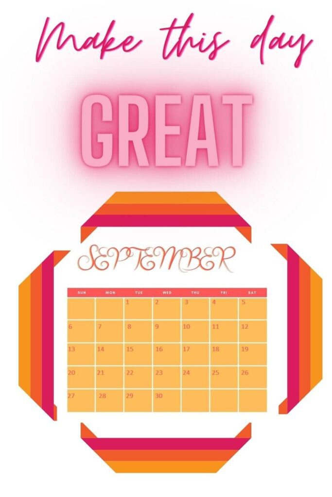 September 2020 Motivational Calendar