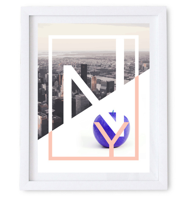 NY – The Big Apple Poster/ Wall Art Poster. #abstract #apple #ny #modern #illustration #photography #art #york #new