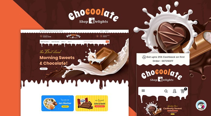 #Chocolate - #Delights & #Dairy Shop - #Prestashop #Responsive #Theme | #TemplateTrip #eCommerce #Website #Design #Template