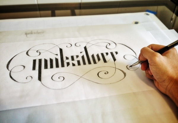 Quiksilver lettering by Christopher Vinca #lettering #design #graphic #drawn #logo #hand #typography