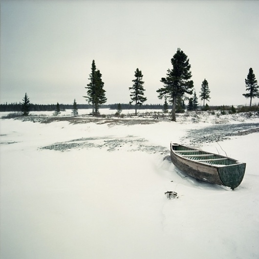 Isabelle Alexandra Ricq #canada #ricq #isabelle #snow #landscape #boat #trees
