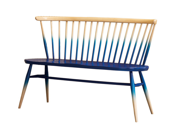 Ercol Love Seat #seat #design #wood #furniture #ercol #blue #dipped