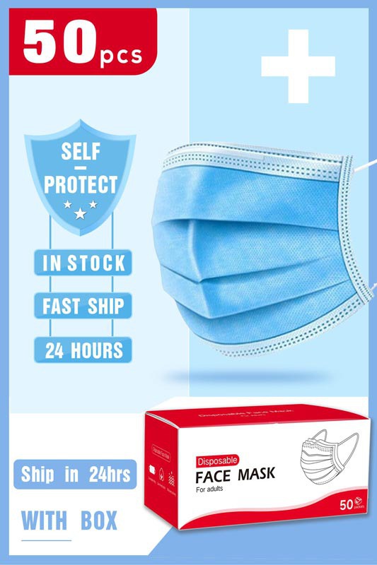 50pcs Disposable Non-woven Face Mask(Mask003)