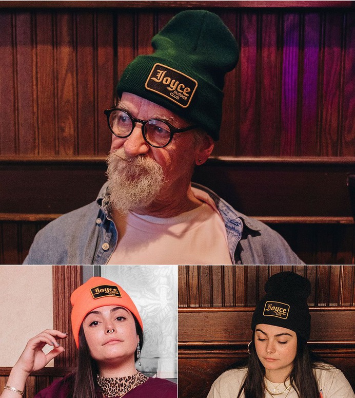 Gigi's Hunting Cap When Gigi climbed down from the deer stand wearing this beanie, the entire forest clapped. Even the squirrels. Available in Maraschino Cherry, Black Coffee, Forest Green, and Hunter Orange. One size fits all*. 💯 Percent Acrylic. Patches are sewn on. *Unless you have a rather large head, in which case we are terribly sorry and offer our deepest sympathies. #JOYCE #supperclub #midwest #minneapolis #cap #hat #winterhat #knithat #grandma #gigi