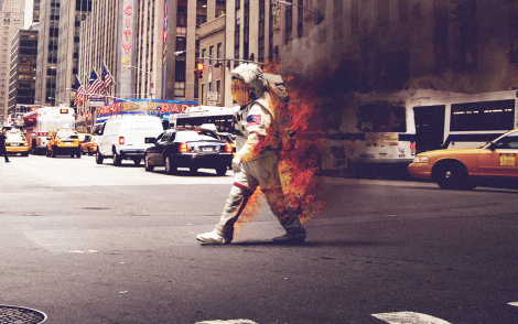 Astronaut on Fire by Jack Crossing #astronaut #fire