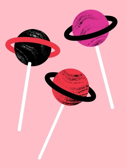 universally sweet // dum universe http://anneleedesigns.tumblr.com/ #universe #design #sweet #paletas #illustration #lollipop #dum #planet #planetas
