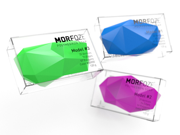 MORFOZE PolyhedronÂ Soap The Dieline #blue #soap #lilac #green