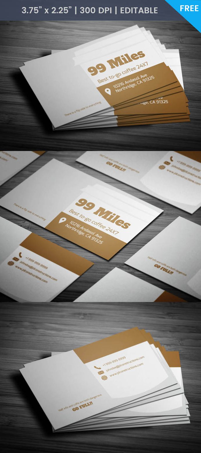 Free Cafe Business Card Template