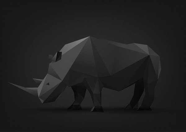 Animal illustrations on the Behance Network #rhino #polygon
