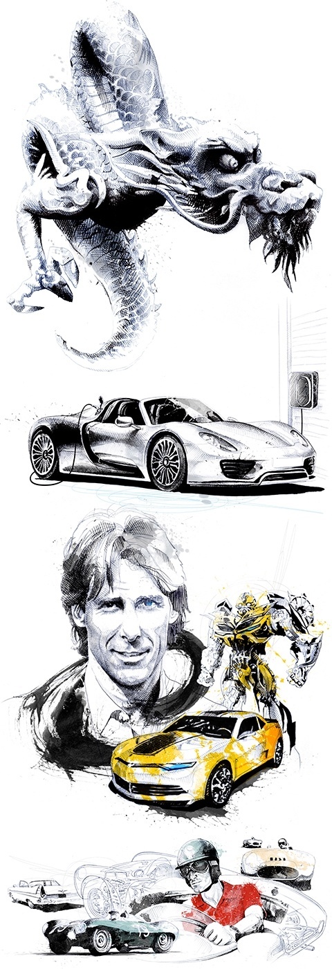 David Despau / Personal research Cars, a dragon and a robot... Here are the last personal creations of David Despau. David is available in A