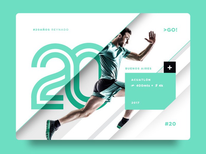 #20 card running run sport 20 brand logo