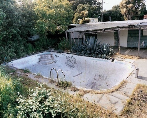 Photographs That Are Awesome / Empty Pool #trees #pool #yard #house