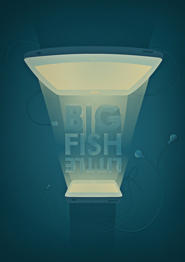 There's always a bigger fish #ipad #design #graphic #iphone #illustration #type #light #editorial #cable #typography