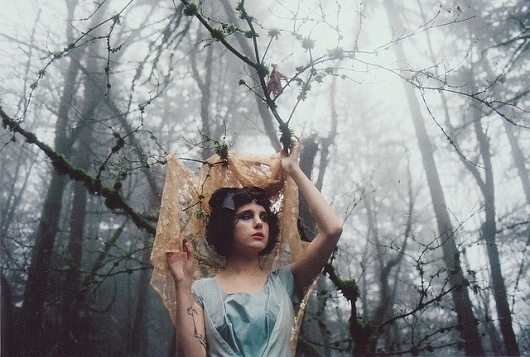 Untitled | Flickr - Photo Sharing! #old #fog #girl #woods #honeyuck #film #blue #50s