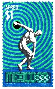 #mexico #olympics #modernism #postage stamp #stamp #postage #optical art
