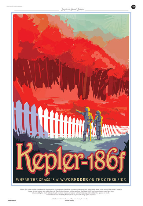 NASA movie posters Credited to the fictional Exoplanet Travel Bureau, the posters depict worlds discovered by NASA's Kepler telescope – w #nasa #travel #space #kepler #poster #planet
