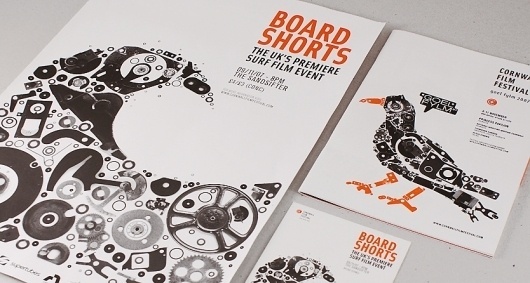 Cornwall Film Festival | Print Design | A-Side #blackwhite #print #illustration #poster #collage