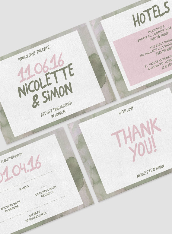 #wedding #invitation #watercolour #typography #minimalist #contemporary #designer #paper #craft