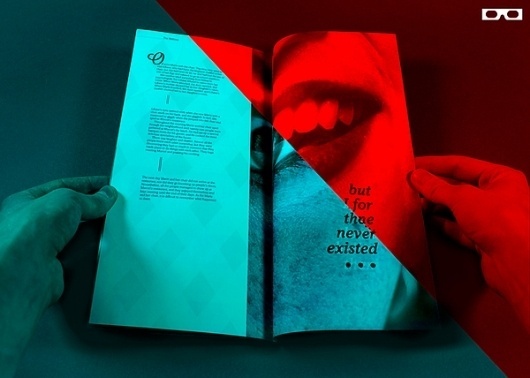 The Waitress on the Behance Network #fold #red #experimental #nicholson #gary #french #blue #overprint #typography