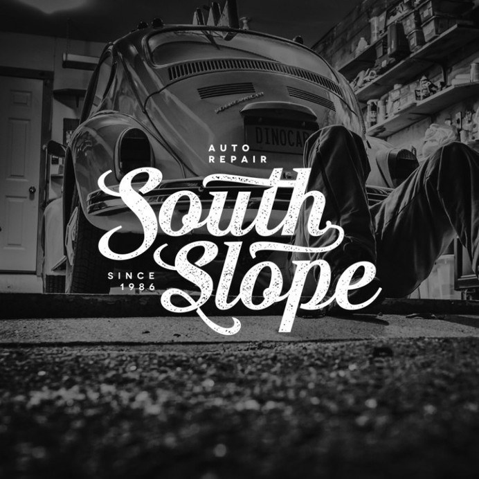 South Slope Auto Repair Logo #lettering #design #logo #hand #typography