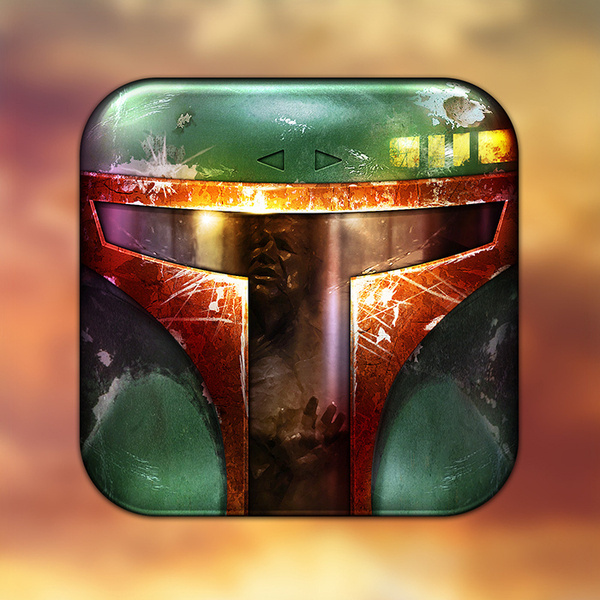 Boba Fett Icon tribute to Star Wars by Danish designer Michael Flarup #icon #app #mobile #iconography