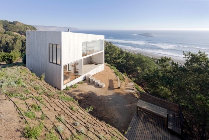 Two Storey House Situated at the Top of a Cliff