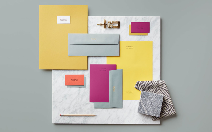 Kathryn Chaplow Branding design fashion bags mindsparkle mag designblog color colorful business card logo logotype style marble white yellow