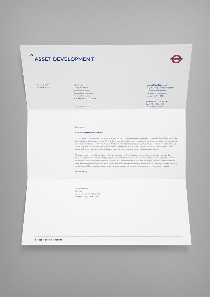 London Underground Asset Development Brand Identity