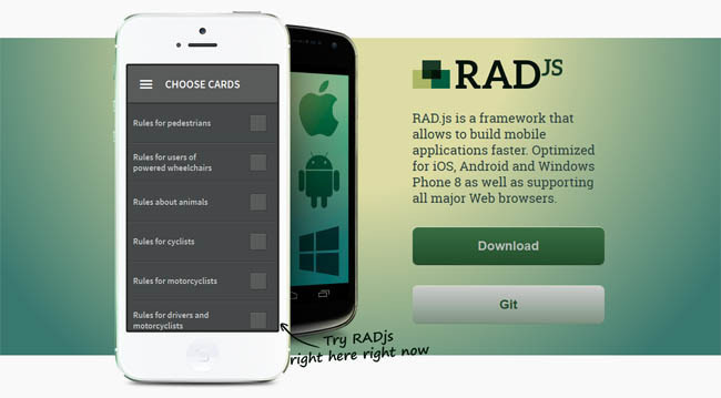 RAD.js: Cross-platform Mobile Development Framework