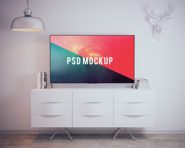 Tv on white wall mock up Premium Psd. See more inspiration related to Mockup, Template, Web, Website, Wall, White, Tv, Mock up, Templates, Website template, Screen, Mockups, Up, Web template, Realistic, Real, Web templates, Mock ups, Mock and Ups on Freepik.